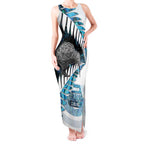 New Zealand Silver Fern Curling Personalised Tank Maxi Dress Aotearoa Kiwi Ponga Paua Shell Version - Aussie Hoodie
