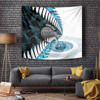 New Zealand Silver Fern Curling Personalised Tapestry Aotearoa Kiwi Ponga Paua Shell Version - Aussie Hoodie