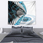 New Zealand Silver Fern Curling Personalised Tapestry Aotearoa Kiwi Ponga Paua Shell Version - Aussie Hoodie