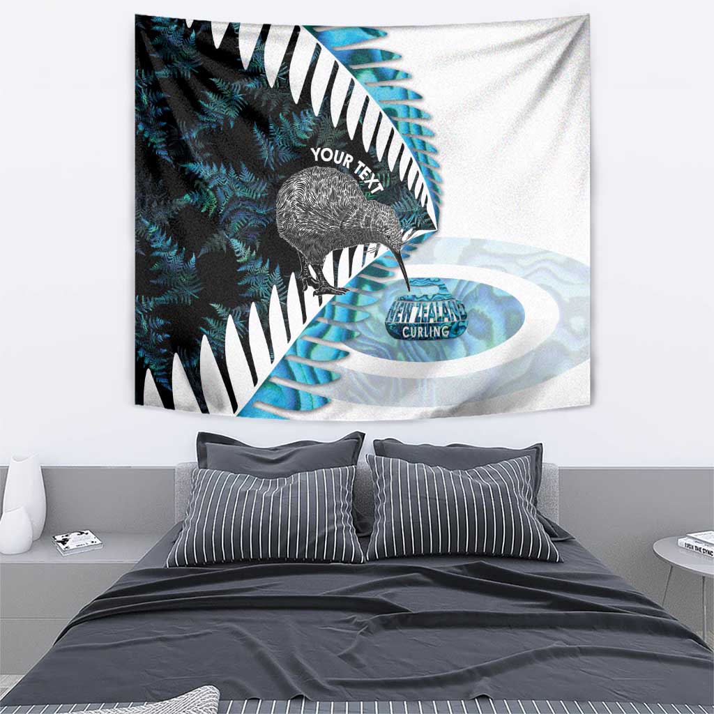New Zealand Silver Fern Curling Personalised Tapestry Aotearoa Kiwi Ponga Paua Shell Version - Aussie Hoodie