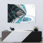 New Zealand Silver Fern Curling Personalised Tapestry Aotearoa Kiwi Ponga Paua Shell Version - Aussie Hoodie