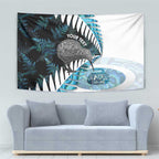 New Zealand Silver Fern Curling Personalised Tapestry Aotearoa Kiwi Ponga Paua Shell Version - Aussie Hoodie