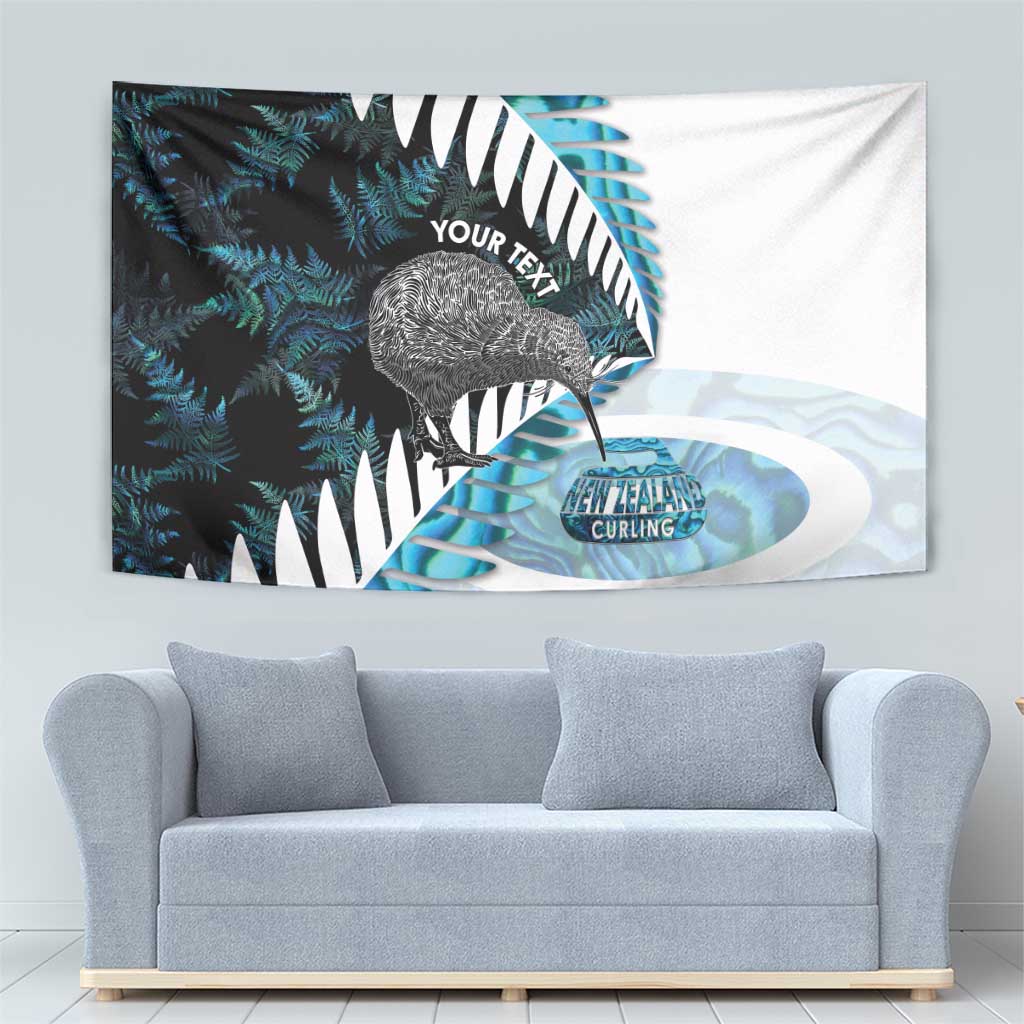 New Zealand Silver Fern Curling Personalised Tapestry Aotearoa Kiwi Ponga Paua Shell Version - Aussie Hoodie