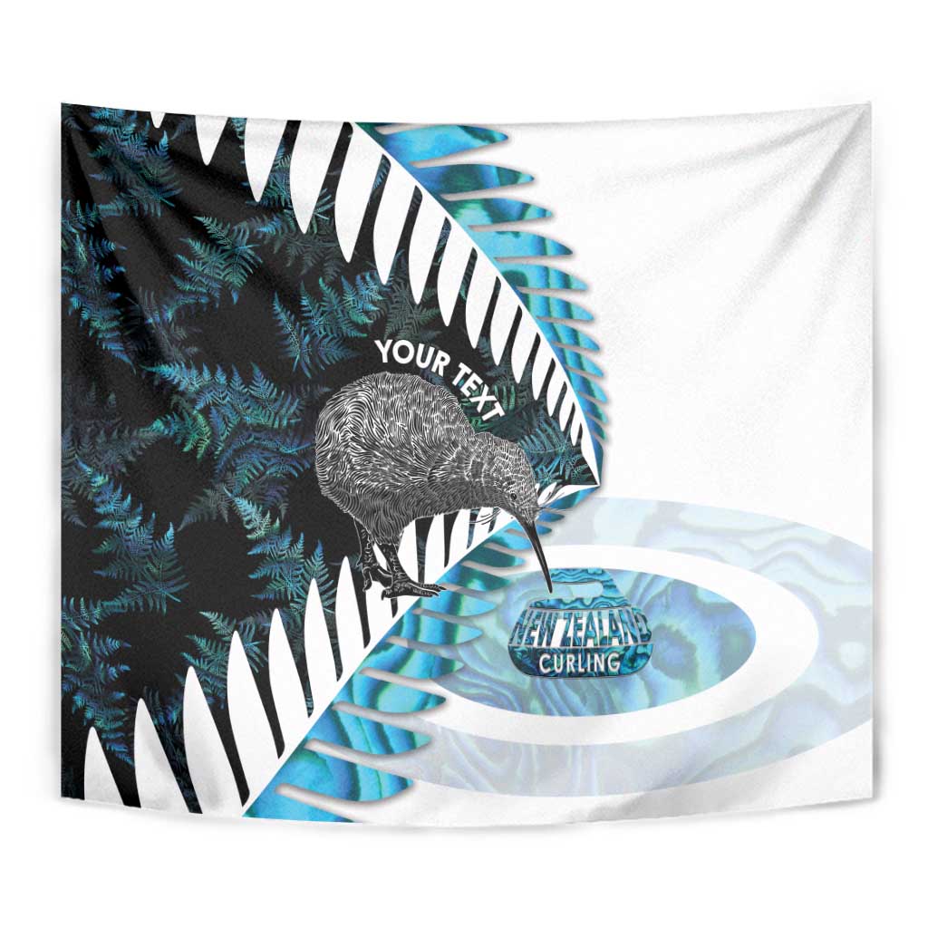 New Zealand Silver Fern Curling Personalised Tapestry Aotearoa Kiwi Ponga Paua Shell Version - Aussie Hoodie