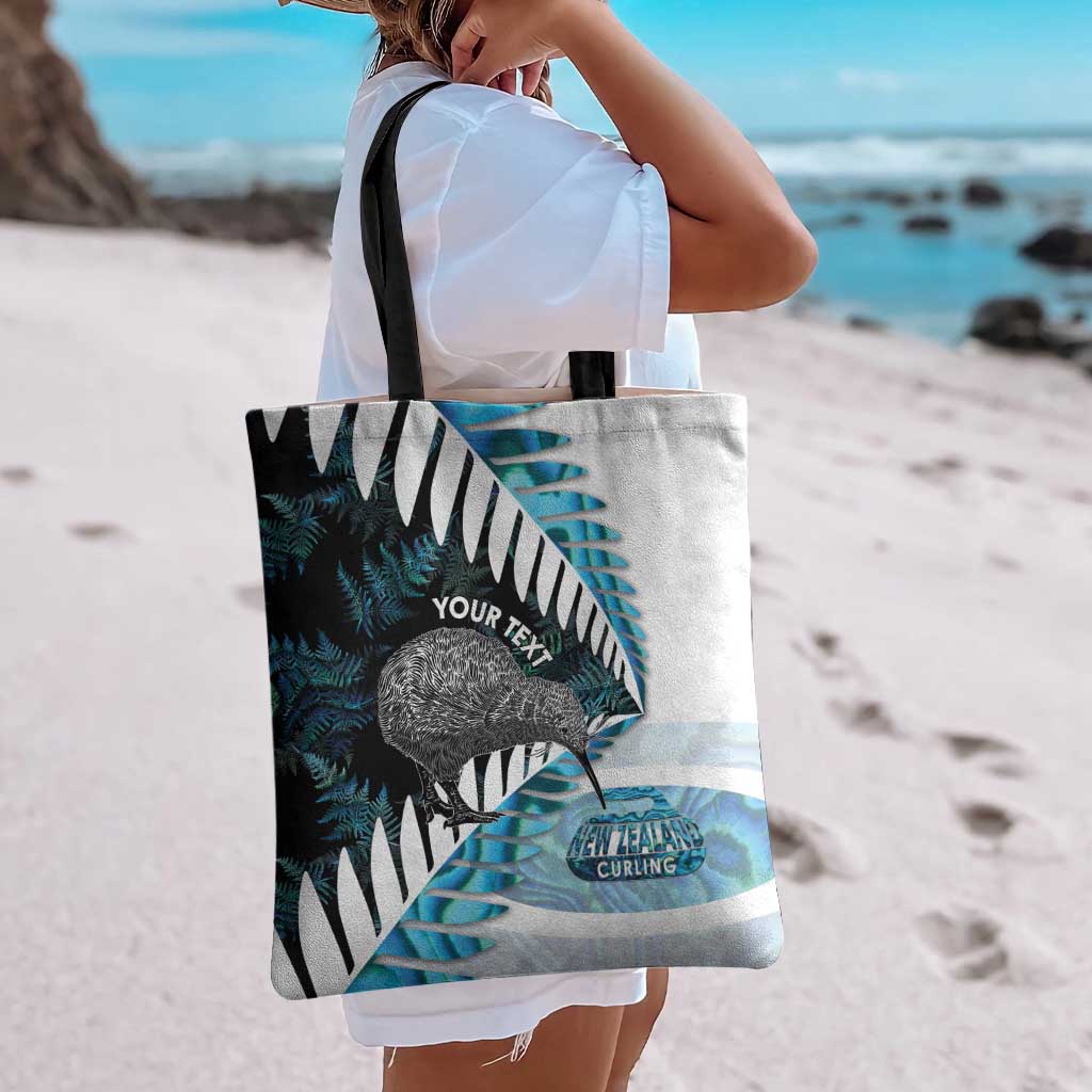 New Zealand Silver Fern Curling Personalised Tote Bag Aotearoa Kiwi Ponga Paua Shell Version - Aussie Hoodie