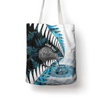 New Zealand Silver Fern Curling Personalised Tote Bag Aotearoa Kiwi Ponga Paua Shell Version - Aussie Hoodie