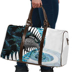 New Zealand Silver Fern Curling Personalised Travel Bag Aotearoa Kiwi Ponga Paua Shell Version - Aussie Hoodie