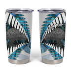 New Zealand Silver Fern Curling Personalised Tumbler Cup Aotearoa Kiwi Ponga Paua Shell Version - Aussie Hoodie