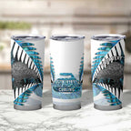 New Zealand Silver Fern Curling Personalised Tumbler Cup Aotearoa Kiwi Ponga Paua Shell Version - Aussie Hoodie