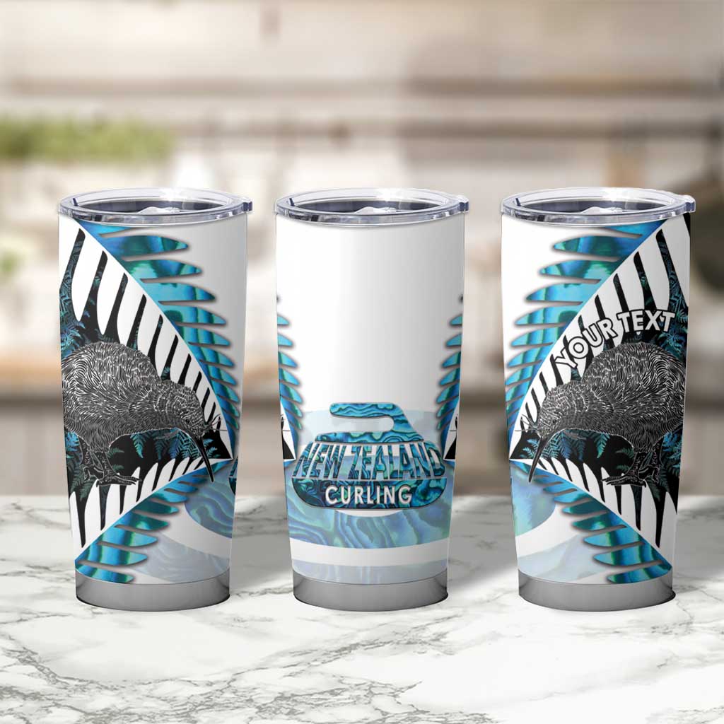 New Zealand Silver Fern Curling Personalised Tumbler Cup Aotearoa Kiwi Ponga Paua Shell Version - Aussie Hoodie