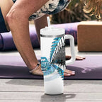 New Zealand Silver Fern Curling Personalised Tumbler With Handle Aotearoa Kiwi Ponga Paua Shell Version - Aussie Hoodie