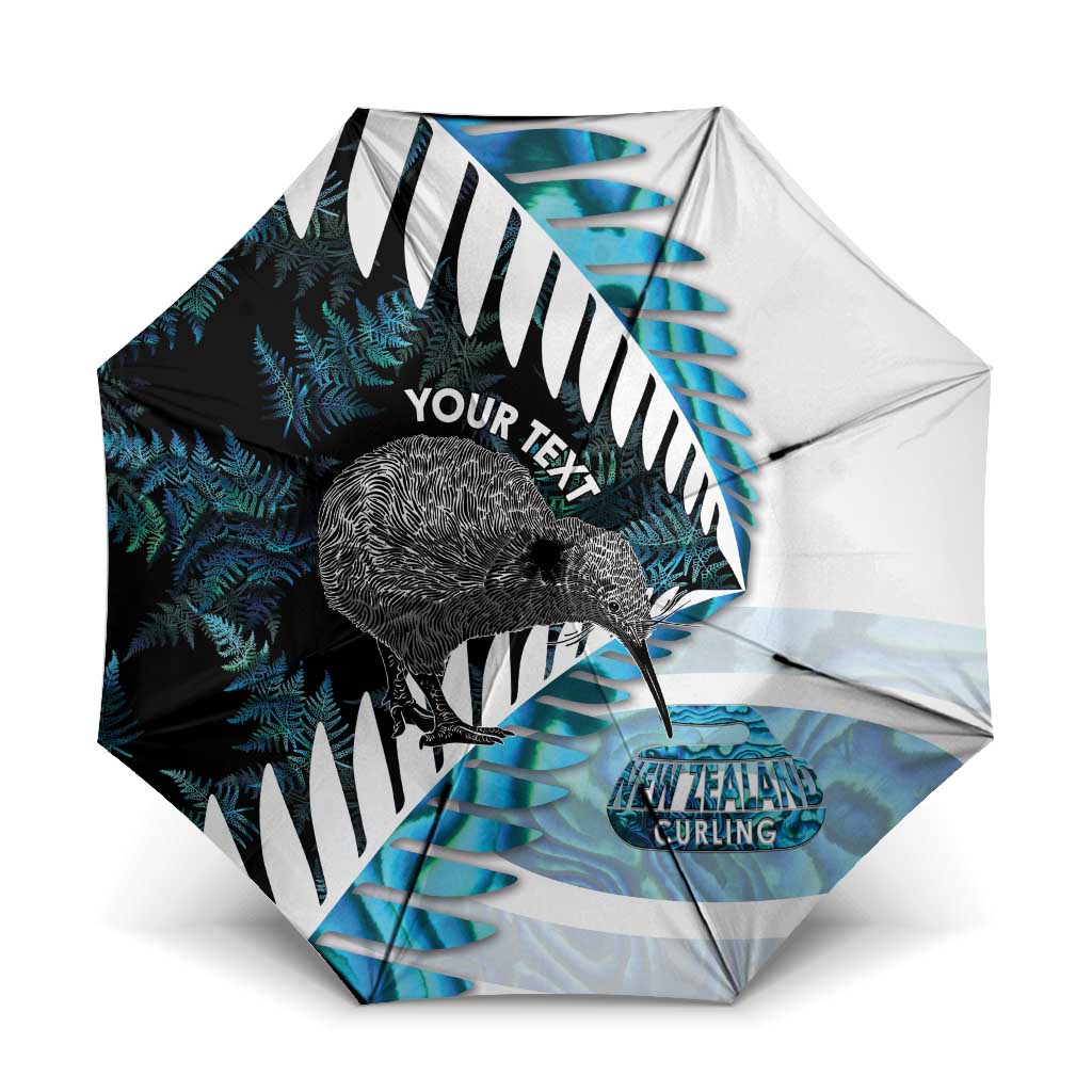 New Zealand Silver Fern Curling Personalised Umbrella Aotearoa Kiwi Ponga Paua Shell Version - Aussie Hoodie