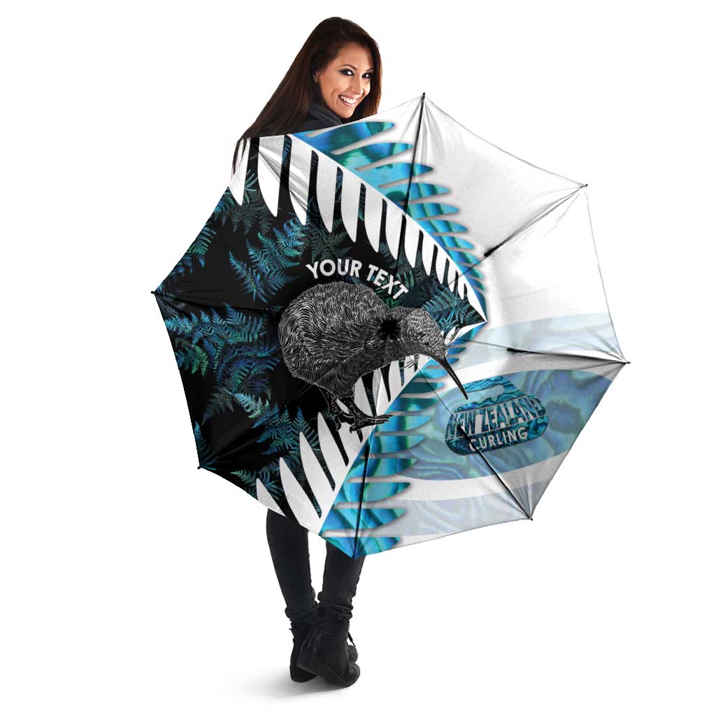 New Zealand Silver Fern Curling Personalised Umbrella Aotearoa Kiwi Ponga Paua Shell Version - Aussie Hoodie