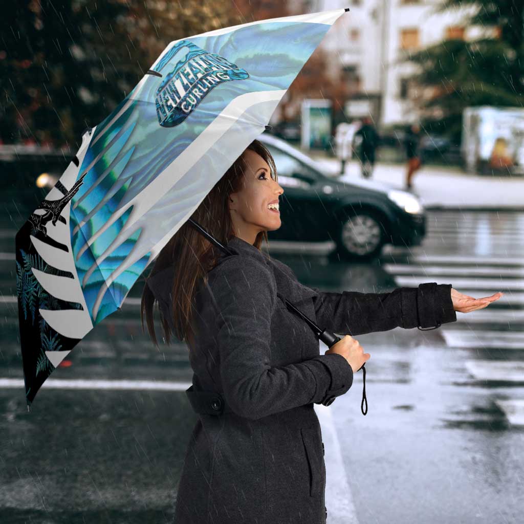 New Zealand Silver Fern Curling Personalised Umbrella Aotearoa Kiwi Ponga Paua Shell Version - Aussie Hoodie