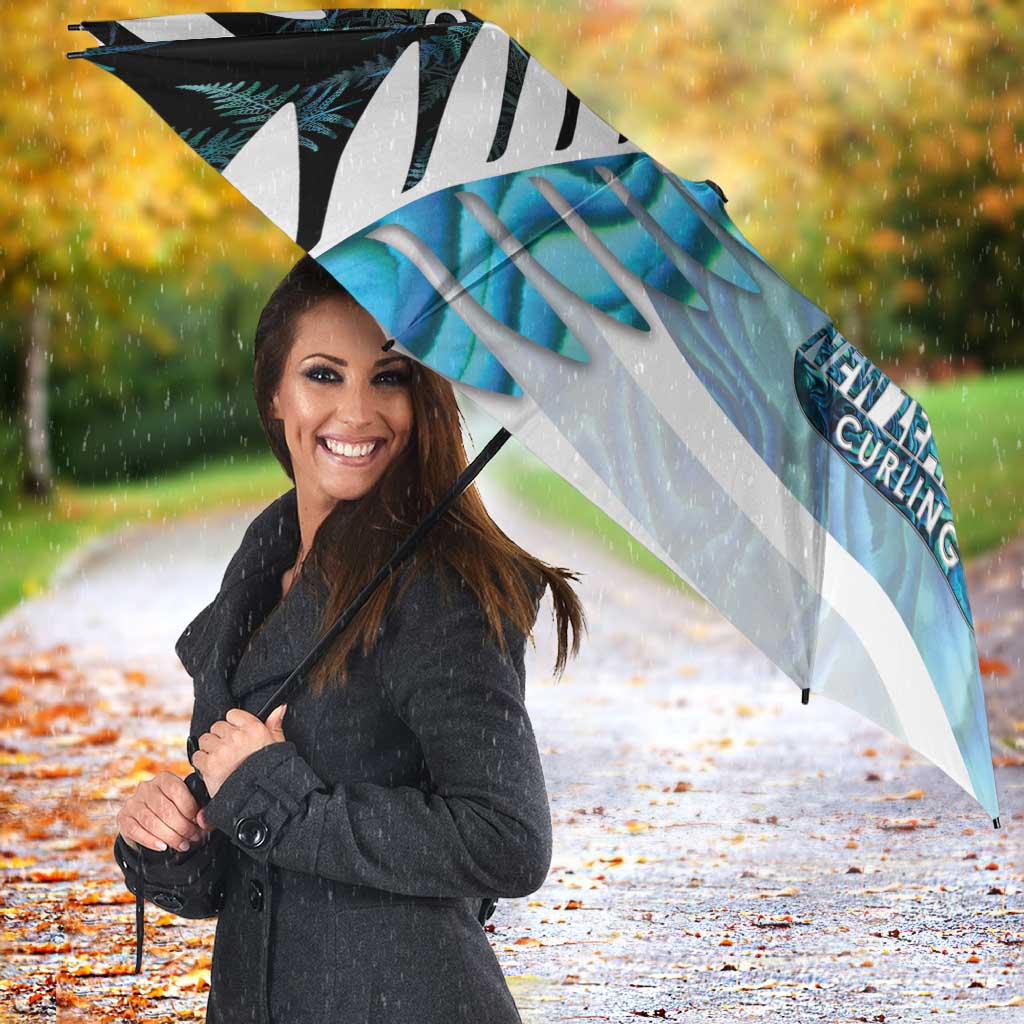 New Zealand Silver Fern Curling Personalised Umbrella Aotearoa Kiwi Ponga Paua Shell Version - Aussie Hoodie