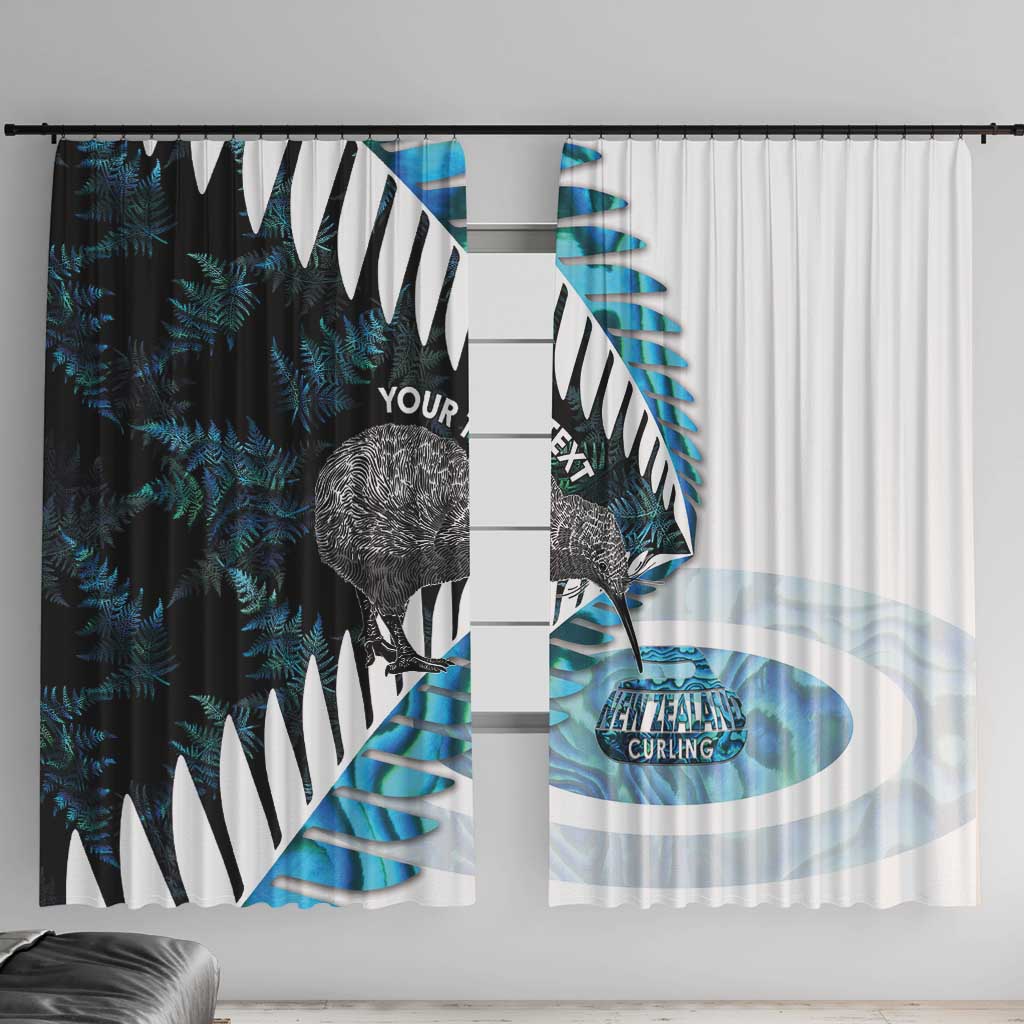New Zealand Silver Fern Curling Personalised Window Curtain Aotearoa Kiwi Ponga Paua Shell Version - Aussie Hoodie