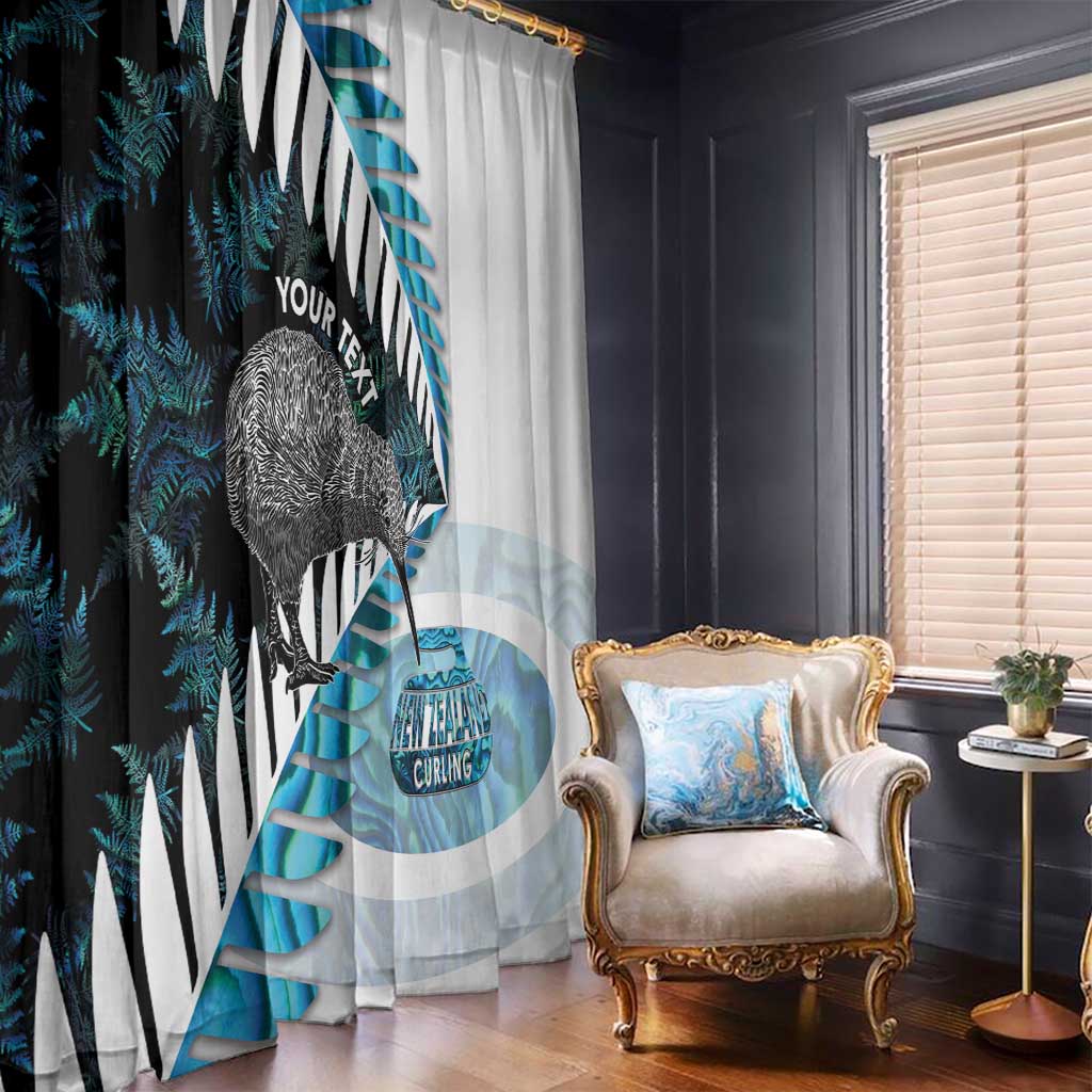 New Zealand Silver Fern Curling Personalised Window Curtain Aotearoa Kiwi Ponga Paua Shell Version - Aussie Hoodie