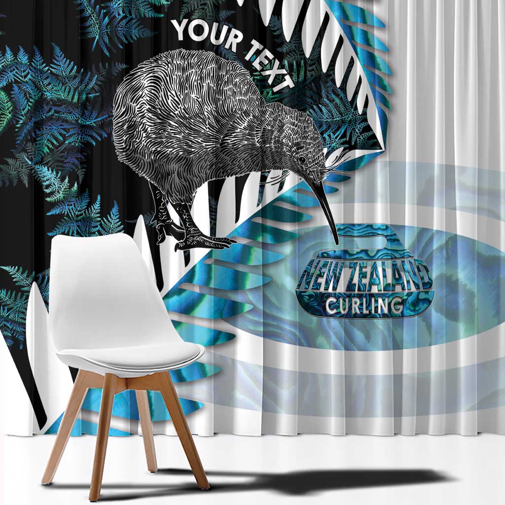 New Zealand Silver Fern Curling Personalised Window Curtain Aotearoa Kiwi Ponga Paua Shell Version - Aussie Hoodie