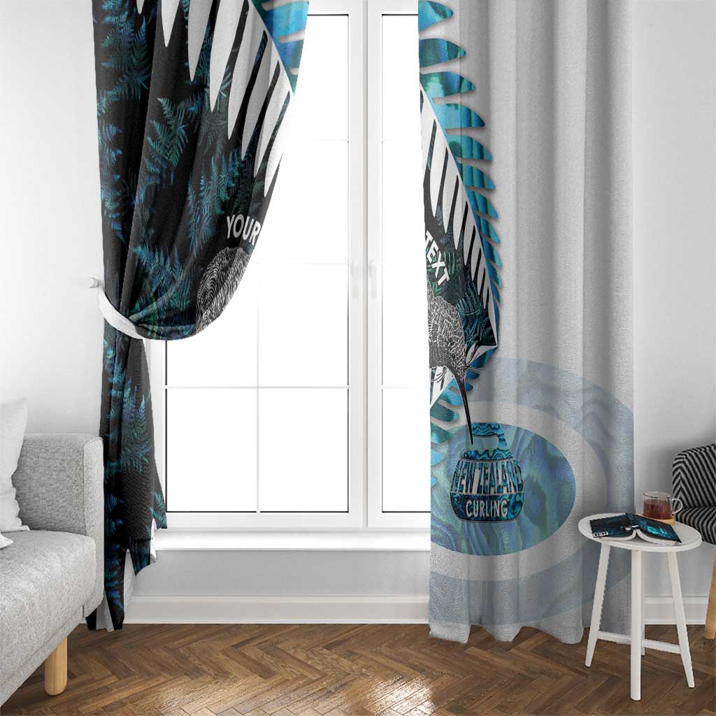 New Zealand Silver Fern Curling Personalised Window Curtain Aotearoa Kiwi Ponga Paua Shell Version - Aussie Hoodie