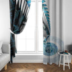 New Zealand Silver Fern Curling Personalised Window Curtain Aotearoa Kiwi Ponga Paua Shell Version - Aussie Hoodie