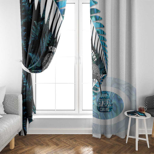 New Zealand Silver Fern Curling Personalised Window Curtain Aotearoa Kiwi Ponga Paua Shell Version - Aussie Hoodie