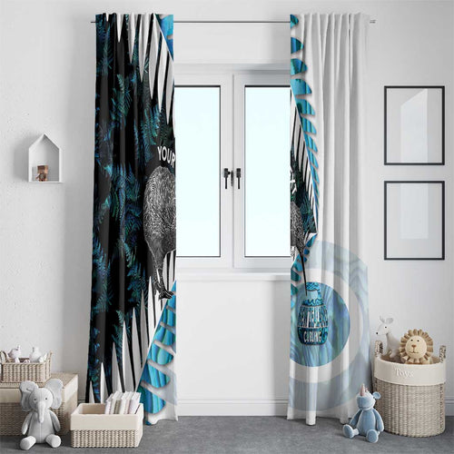 New Zealand Silver Fern Curling Personalised Window Curtain Aotearoa Kiwi Ponga Paua Shell Version - Aussie Hoodie