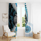 New Zealand Silver Fern Curling Personalised Window Curtain Aotearoa Kiwi Ponga Paua Shell Version - Aussie Hoodie