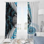 New Zealand Silver Fern Curling Personalised Window Curtain Aotearoa Kiwi Ponga Paua Shell Version - Aussie Hoodie