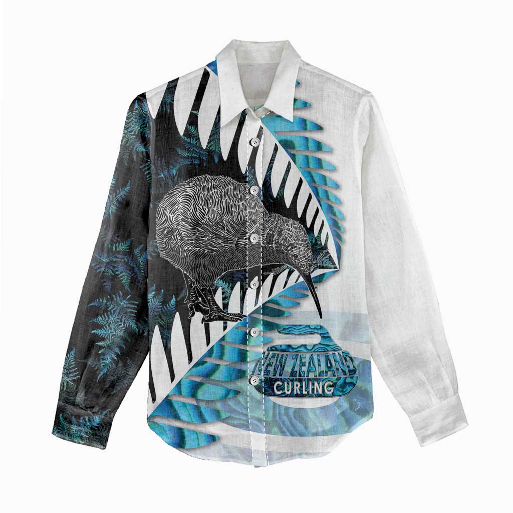 New Zealand Silver Fern Curling Personalised Women Casual Shirt Aotearoa Kiwi Ponga Paua Shell Version - Aussie Hoodie