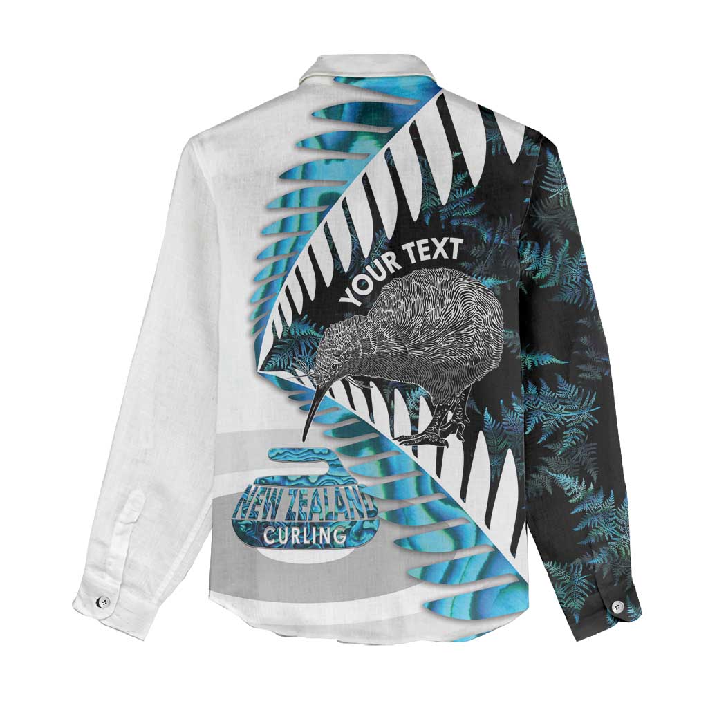 New Zealand Silver Fern Curling Personalised Women Casual Shirt Aotearoa Kiwi Ponga Paua Shell Version - Aussie Hoodie