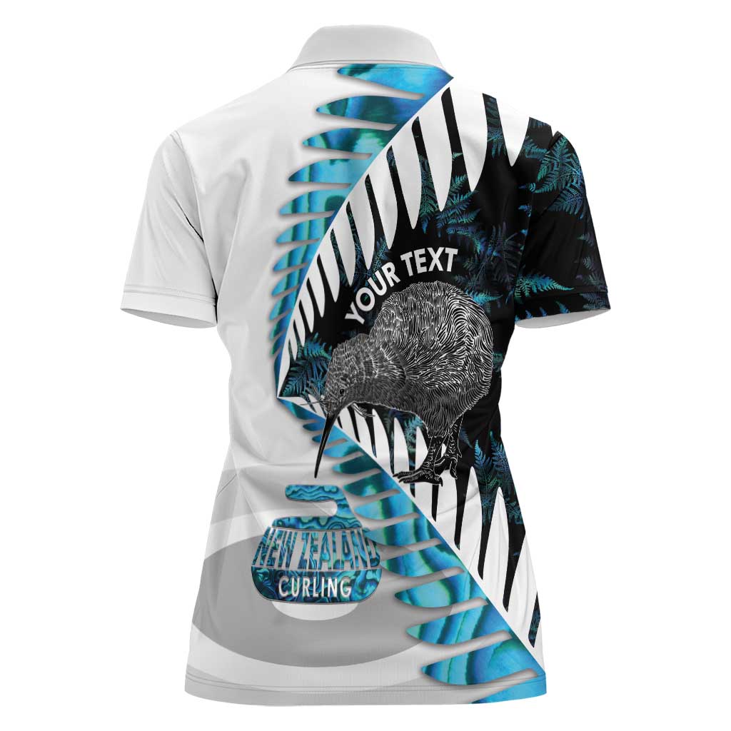 New Zealand Silver Fern Curling Personalised Women Polo Shirt Aotearoa Kiwi Ponga Paua Shell Version - Aussie Hoodie