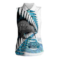 New Zealand Silver Fern Curling Personalised Women Sleeveless Polo Shirt Aotearoa Kiwi Ponga Paua Shell Version - Aussie Hoodie