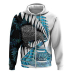 New Zealand Silver Fern Curling Personalised Zip Hoodie Aotearoa Kiwi Ponga Paua Shell Version - Aussie Hoodie