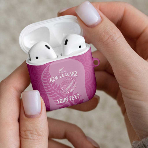 Custom New Zealand Silver Fern Rugby 2025 AirPods Case All Black Aotearoa Maori Pink - Aussie Hoodie