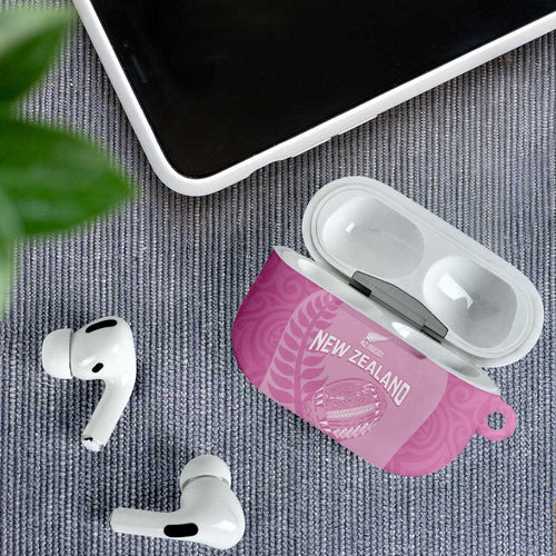Custom New Zealand Silver Fern Rugby 2025 AirPods Case All Black Aotearoa Maori Pink - Aussie Hoodie