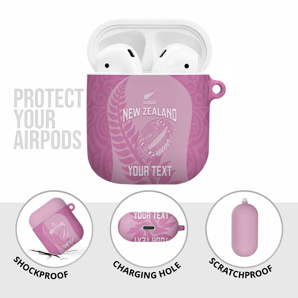 Custom New Zealand Silver Fern Rugby 2025 AirPods Case All Black Aotearoa Maori Pink - Aussie Hoodie