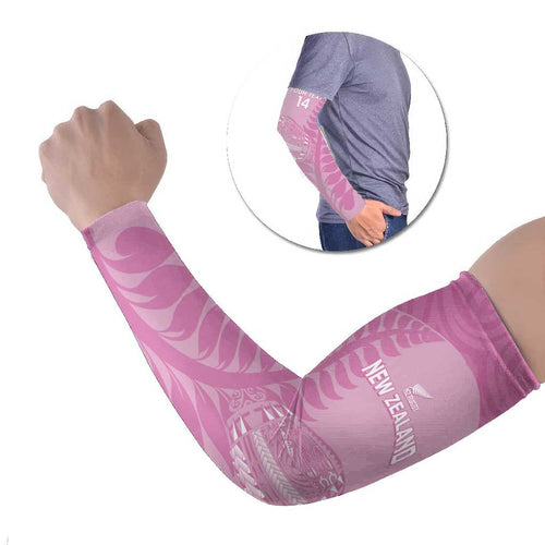 Custom New Zealand Silver Fern Rugby 2025 Arm Sleeves All Black Aotearoa Maori Pink - Aussie Hoodie