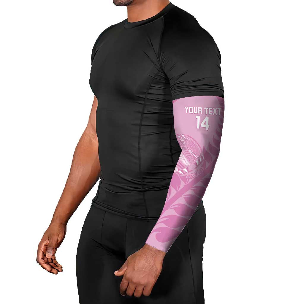 Custom New Zealand Silver Fern Rugby 2025 Arm Sleeves All Black Aotearoa Maori Pink - Aussie Hoodie