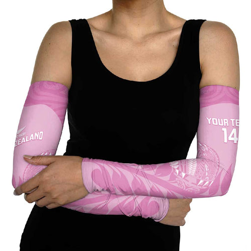 Custom New Zealand Silver Fern Rugby 2025 Arm Sleeves All Black Aotearoa Maori Pink - Aussie Hoodie