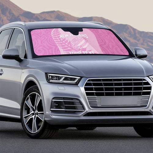 Custom New Zealand Silver Fern Rugby 2025 Auto Sun Shade All Black Aotearoa Maori Pink - Aussie Hoodie
