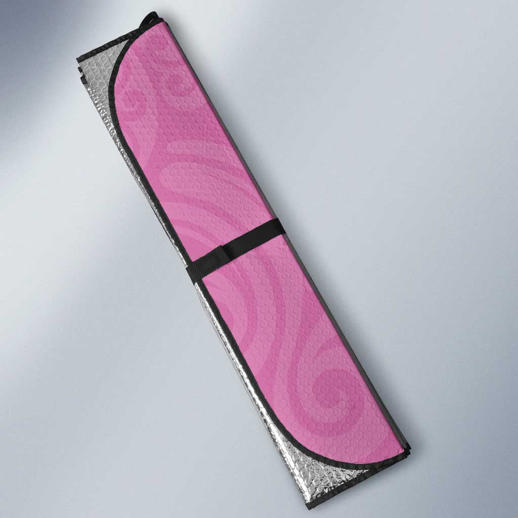 Custom New Zealand Silver Fern Rugby 2025 Auto Sun Shade All Black Aotearoa Maori Pink - Aussie Hoodie