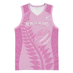 Custom New Zealand Silver Fern Rugby 2025 Basketball Jersey All Black Aotearoa Maori Pink - Aussie Hoodie
