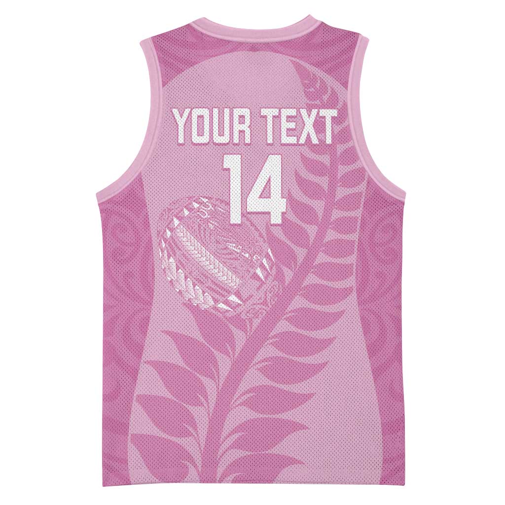 Custom New Zealand Silver Fern Rugby 2025 Basketball Jersey All Black Aotearoa Maori Pink - Aussie Hoodie