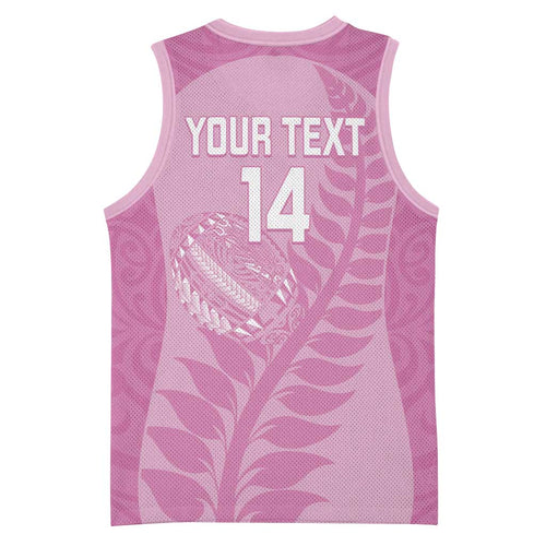 Custom New Zealand Silver Fern Rugby 2025 Basketball Jersey All Black Aotearoa Maori Pink - Aussie Hoodie