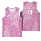 Custom New Zealand Silver Fern Rugby 2025 Basketball Jersey All Black Aotearoa Maori Pink - Aussie Hoodie