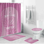 Custom New Zealand Silver Fern Rugby 2025 Bathroom Set All Black Aotearoa Maori Pink - Aussie Hoodie