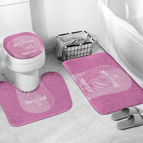Custom New Zealand Silver Fern Rugby 2025 Bathroom Set All Black Aotearoa Maori Pink - Aussie Hoodie