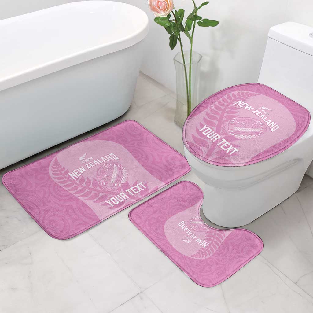 Custom New Zealand Silver Fern Rugby 2025 Bathroom Set All Black Aotearoa Maori Pink - Aussie Hoodie