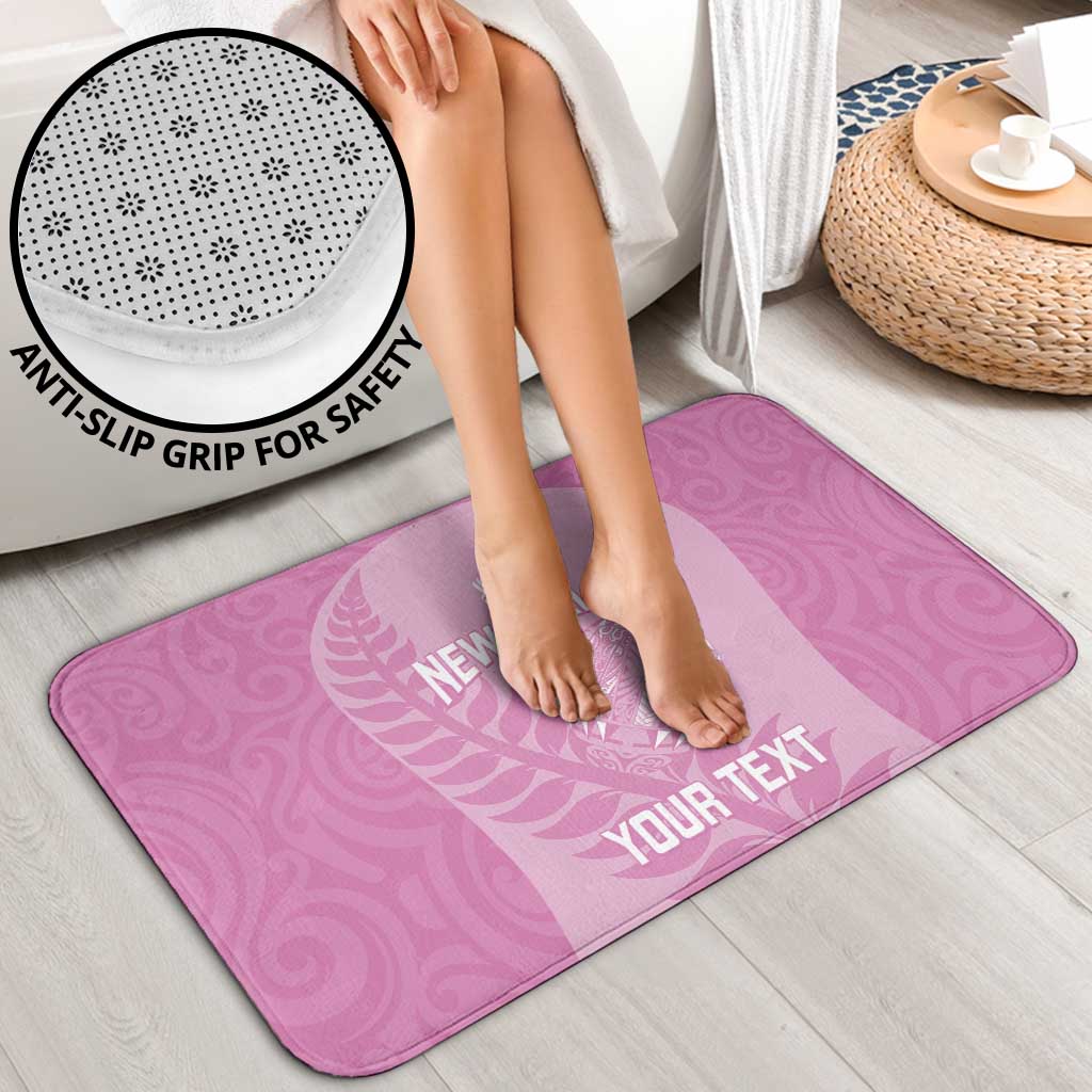 Custom New Zealand Silver Fern Rugby 2025 Bathroom Set All Black Aotearoa Maori Pink - Aussie Hoodie