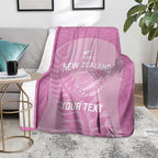 Custom New Zealand Silver Fern Rugby 2025 Blanket All Black Aotearoa Maori Pink